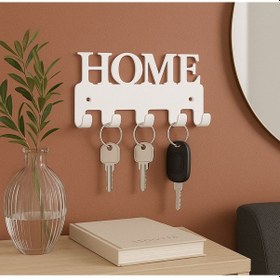 Resim Lunoart Home Yazılı Metal Anahtarlık Askısı Duvar Tipi Anahtar Organizer Beyaz 