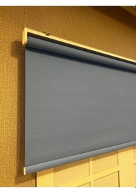 Resim Donatti Güneşlik Düz Stor Perde İthal Mat Polyester Koyu Mavi Koyu Mavi 