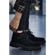Resim shoecide Sho213 Bağcıklı Yüksek Taban Süet Sst Bryggen Erkek Spor Bot Sıyah 
