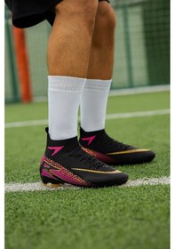 Resim Çoraplı Krampon Futbol Ayakkabı Siyah 