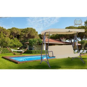 Resim Viphomeconcept Vip Gölgelikli Salıncak Minder Takımı, Bahçe Minder Krem 