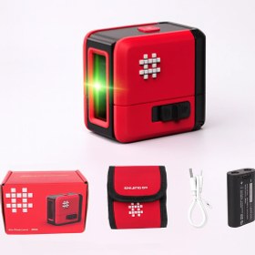 Resim 15M Menzilli Mini Çapraz Çizgi Lazer Yeşil Işın Otomatik Kendini Düzleme Bataryalı USB Şarjlı 