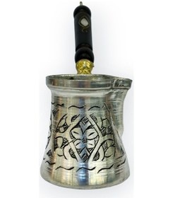 Resim Paşa İşlemeli 2 Kişilik Kalaylı Bakır Cezve 