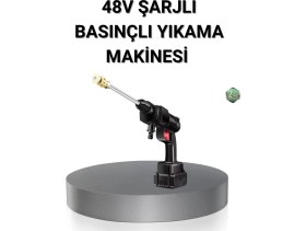 Resim Sayarmarkt Kablosuz Basınçlı Yıkama Makinesi - 48V Güçlü Motor, 2 Pil ve Köpük Hazneli 