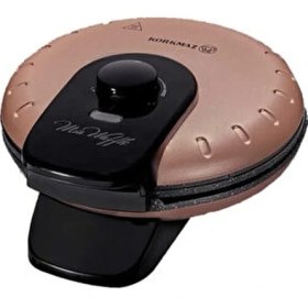 Resim Korkmaz Mia Kırmızı Waffle Makinesi 850 Watt Yuvarlak Yüzey Şekilleri ile Ergonomik Tasarım 