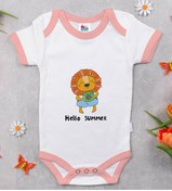 Resim Bitmeyen Kartuş Bk Kids Hello Summer Tasarımlı Pembe Bebek Body Zıbın-1 