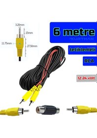 Resim 6 Metre Araç Kamerası Video Kablosu Tetiklemeli Rca Soket 
