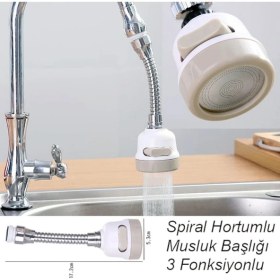 Resim Strongart Oynar Başlıklı Spiral 3 Fonksiyonlu Musluk Başlığı 