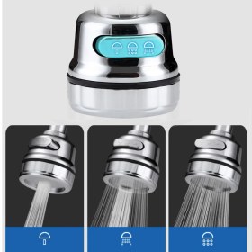 Resim Vie Tasarruflu Oynar Başlık Krom 3 Fonksiyonlu Musluk Başlığı 