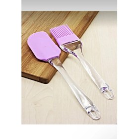 Resim 2'li Silikon Fırça Spatula Seti Renk Karışık Gelmekte 
