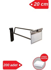 Resim 20 Cm - 200 Adet Siyah Etiketli Tel Pano Kancası Raf Askısı Siyah 