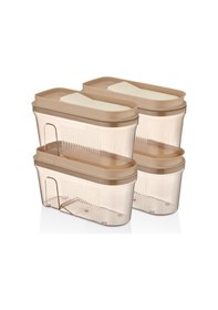 Resim Vip Ahmet VP-303 Lüks Erzak Saklama Kabı 4 x 2 L Bakır - Şeffaf 