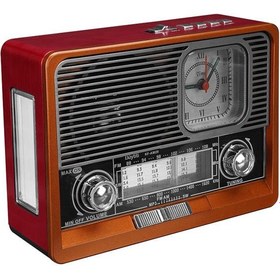 Resim Mikado MDR-105BT Ahşap USB- TF Destekli Bluetooth FM-AM-SW 8 Band Klasik Radyo 