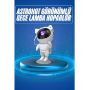 Resim Techno Stock Projeksiyon Astronot Lamba Speaker Sevimli Astronot Bluetooth Hoparlör 