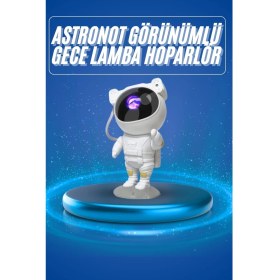 Resim Techno Stock Projeksiyon Astronot Lamba Speaker Sevimli Astronot Bluetooth Hoparlör 