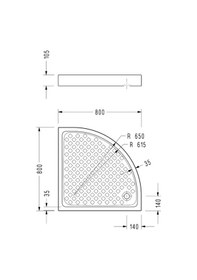 Resim Serel Köşe Porselen Duş Teknesi 80X80 Cm 42085Ss110H 