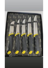 Resim 5li Set Kasap Kurban Ve Mutfak Bıçağı-110 - Siyah 