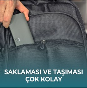 Resim Bix PB203 20000MAH USB ve Type-C Pd 20W Çift Çıkışlı Dijital Ekranlı Powerbank Gri 