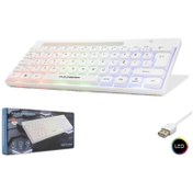 Resim HADRON Hdx2608 Kablolu Oyuncu Mini Klavye Led Q Beyaz 