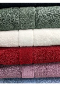 Resim Özdilek Svv Border -6 Lı- Kalın & Yumuşak El Yüz Havlusu 40x76 - V2 Yeşil 