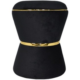 Resim Fine Black-gold Puf Siyah - Altın 