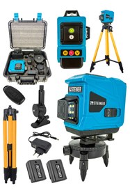 Resim STEİNER Alman 128 Vf 12 Köşe Otomatik Lazer Hizalama Yatay Dikey Çapraz Kumandalı Çantalı + Tripod 