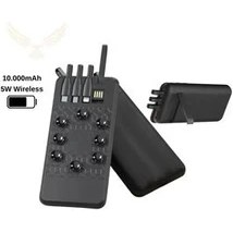 Resim 10.000 Mah Taşınabilir Powerbank Çoklu Kablolu Vantuzlu ve Magsafe Özeliği Cep Telefonu Bataryası 