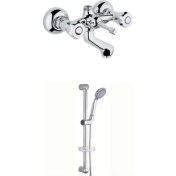 Resim ARÇE Klasik Çevirmeli Banyo Bataryası Ve Sürgülü Duş Takımı 
