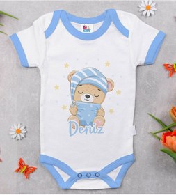 Resim Bitmeyenkartus Bk Kids Kişiye Özel Mavi Bebek Body Zıbın - Model 120 