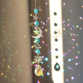 Resim 1 adet Kristal Taşlı Güneş Tutucu, Prizma Kolye Gökkuşağı Yapıcı, Kristal Güneş Tutucuları İç Mekan Asılı, Yetişkinler İçin Kristal Kolye ile 5D Elmas Sanat Güneş Tutucu Ev Dekoru 