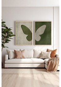 Resim 2 Parça Gerçek Ahşap Renkli Çerçeveli Tablo Seti - Model 20 - Ersy2lımodel20 