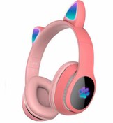 Resim Fuchsia F400 Kablosuz Bluetoothlu Rgb Ledli Kedi Tasarım Kulaklık 