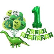 Resim Ximistore9 Doğal Stil Dinozor Balon Seti - Sayı Ve Kartoon Figürler İçeren Doğum Günü Partisi Paketi 