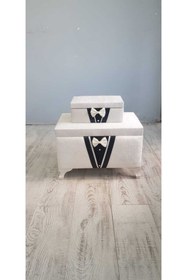 Resim Kırçova Tekstil Şura Smokin Ikili Damat Çeyiz Sandığı 