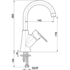 Resim Ar Liona Kuğu Borulu Lavabo Bataryası 102108964 Krom 
