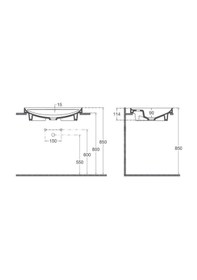 Resim Isvea Infinity Inset Batarya Delikli Lavabo 55CM Fil Dişi 
