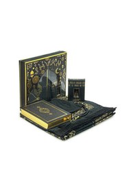 Resim Damat Bohçasına Uygun Hediyelik Medine Hatlı Kuranı Kerim Ve Çeyizlik Seccade Seti Siyah 