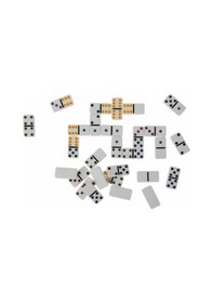 Resim Metal Kutulu 28 Li Renkli Domino 6 Renk Eğlenceli Oyun Seti 