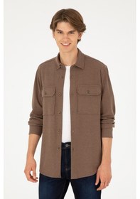 Resim U.S. Polo Assn. Erkek Kahverengi Uzun Kol Comfort Örme Gömlek 50299662-VR011 