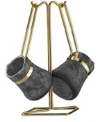 Resim Brioni Royal Stone 3 Parça Cezve Takımı - Kumtaşı Altın 