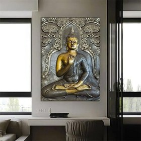 Resim Siyah Buddha Heykeli Guatemala Tapınağı Kanvas Baskı, Ev Dekoru ve Hediye Fikri 