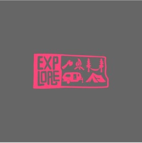 Resim Rv Keşfetmek Kamp Hayat Açık Suv Araba Cam Dekoratif Sticker Pikap Seyahat Pink L 1 Piece Set 