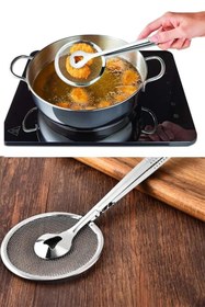 Resim Kitchen Dream Süzgeçli Kızartma Ve Haşlama Maşası Çelik Kevgir 