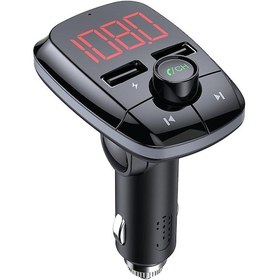 Resim V5.0 Bluetooth Fm Transmitter Radio Adapter Car Hands Free Call 2 Usb Ports Fast Charger Fm Transmitter 