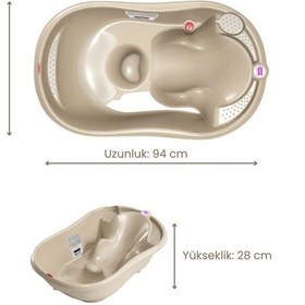 Resim Okbaby Onda Dijital Termometreli Çift Yönlü Bebek Küveti Bej 