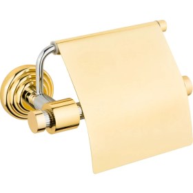 Resim Saray Banyo Pirinç Kapaklı Tuvalet Kağıtlığı Plus Altın Krom 