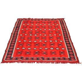 Resim Etnik Motifli Otantik Dekoratif Kilim Desenli Halı 160cmx250cm M1 Kırmızı 