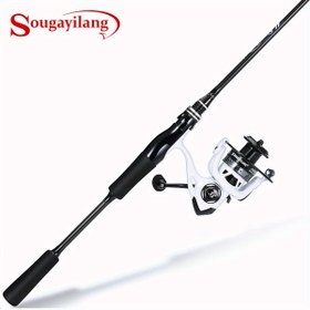 Resim Sougayilang 182.88cm Tatlısu Balıkçılık Kamışı ve Makara Kombini - Orta Güçlü Kompozit Grafit & Fiberglas Boş Kamış, 11+1BB Döner Makara, Her İki El İçin Uygun Tasarım, Alabalık, Levrek, Panfish için Orta Eylem, Ergonomik Sap, Dayanıklı Yapı, Açık Hava Sporcuları 
