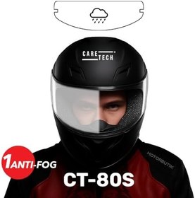 Resim CT-80S Motosiklet Kask Buğu Önleyici Film - Kask Vizörü Anti Fog Kolay Montaj (KASK DEĞİLDİR) 