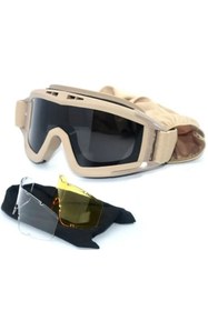 Resim ReVision Taktikal Gözlük 3 Lensli Koruyucu Maske / Tactical Gözlük / Airsoft ve Bisiklet Gözlüğü 